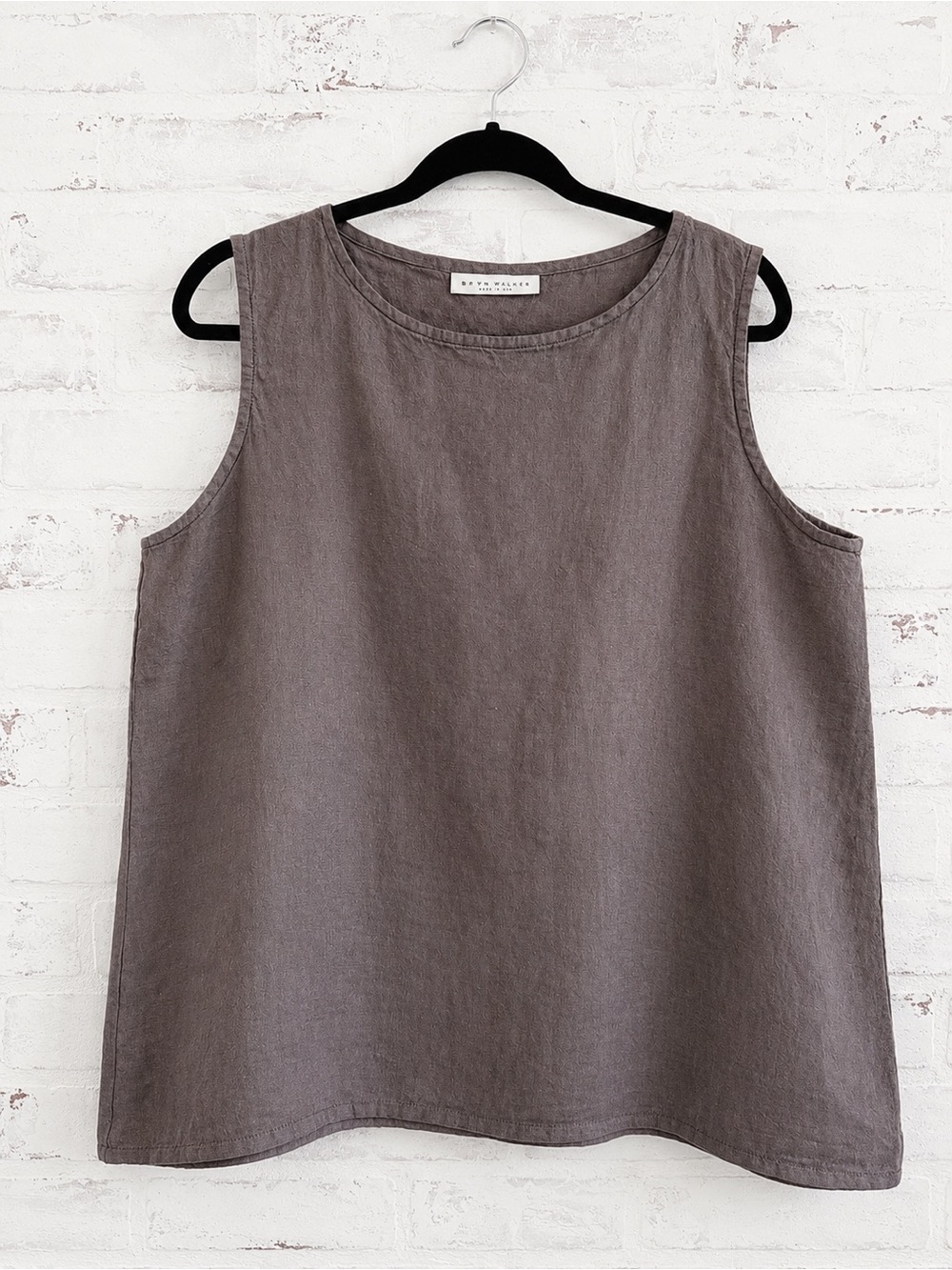 Bryn Walker Taupe Linen Tank Top